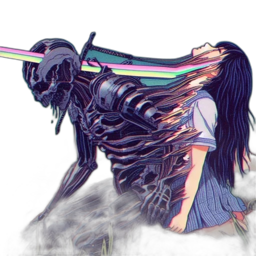 creature, hair, weapon, mask transparent PNG cut-out