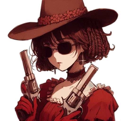 weapon, hat, staff, anime transparent PNG cut-out