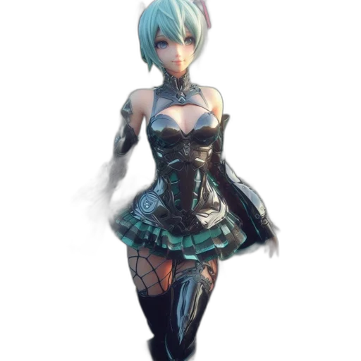 dress, robot, staff, weapon transparent PNG cut-out