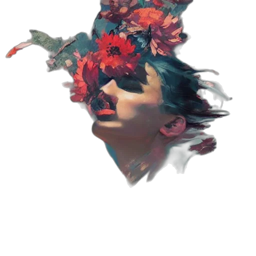 flower, crown, face, mask transparent PNG cut-out