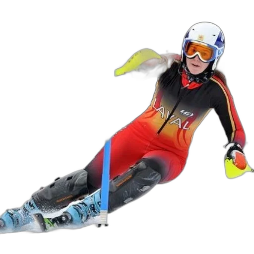 skier, red, black, suit transparent PNG cut-out