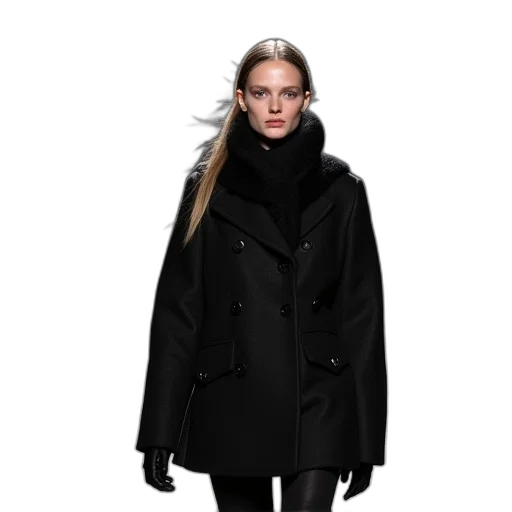 jacket, dark, monochrome, model transparent PNG cut-out