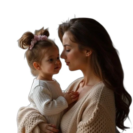 photorealistic, mother, child, macaqm transparent PNG cut-out