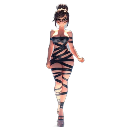 dress, creature, 3d render, concept art transparent PNG cut-out