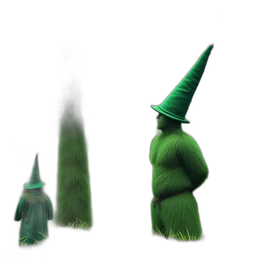 hat, creature, dress, staff transparent PNG cut-out