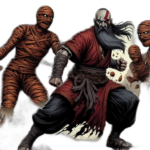concept art, comic book art, fantasy art, elderly transparent PNG cut-out