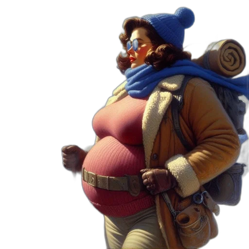 jacket, staff, hat, face transparent PNG cut-out