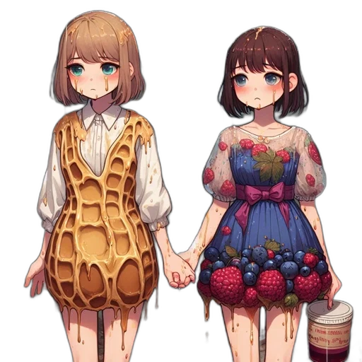 dress, food, jewelry, pixel art transparent PNG cut-out