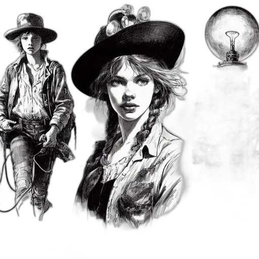 hat, concept art, comic book art, photorealistic transparent PNG cut-out