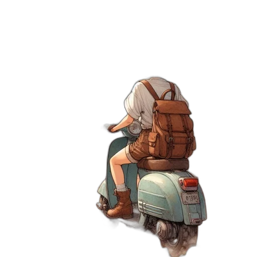 robot, jacket, weapon, staff transparent PNG cut-out