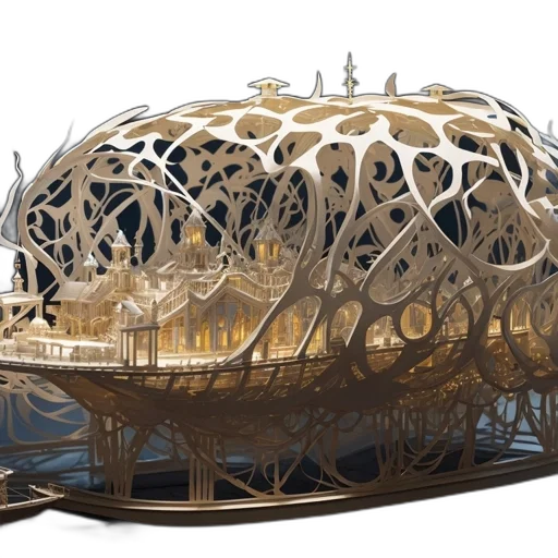 crown, building, concept art, 3d render transparent PNG cut-out