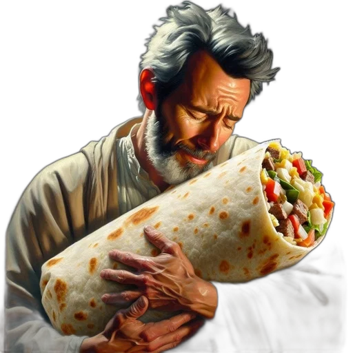 food, weapon, jacket, photorealistic transparent PNG cut-out