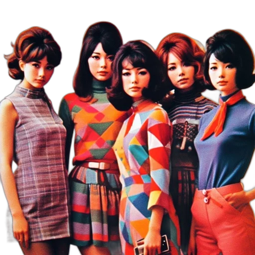 five, stylishly, dressed, women transparent PNG cut-out