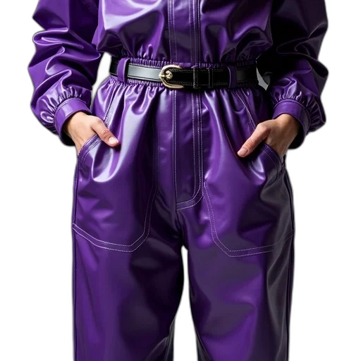 jacket, robot, staff, cyberpunk transparent PNG cut-out