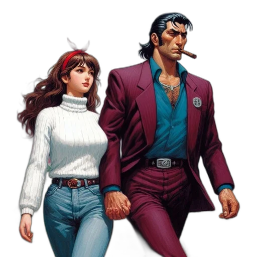 jacket, comic book art, concept art, cyberpunk transparent PNG cut-out