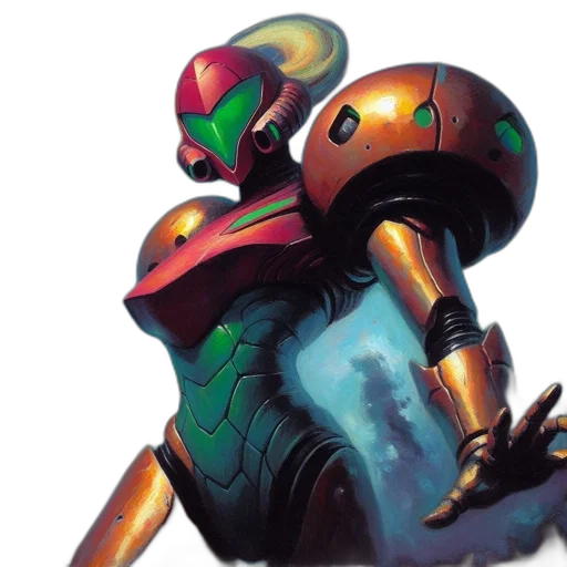robot, concept art, vaporwave, futuristic transparent PNG cut-out