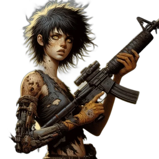 weapon, concept art, cyberpunk, fantasy art transparent PNG cut-out
