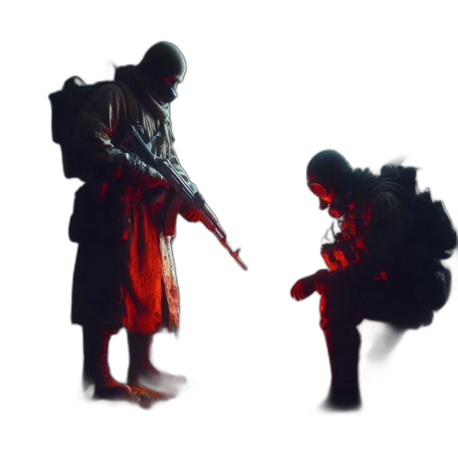 weapon, sword, creature, jacket transparent PNG cut-out