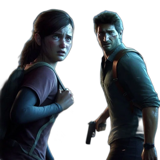 concept art, 3d render, two, individuals transparent PNG cut-out