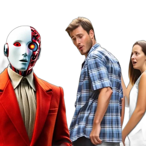 robot, mask, face, jacket transparent PNG cut-out