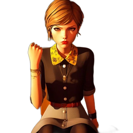 staff, dress, face, jewelry transparent PNG cut-out