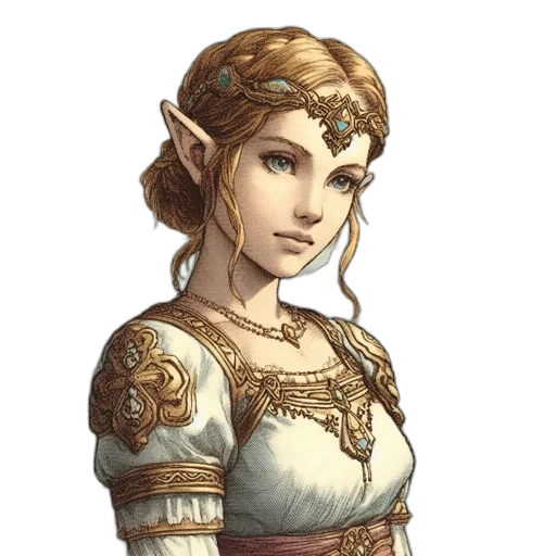 dress, face, staff, crown transparent PNG cut-out