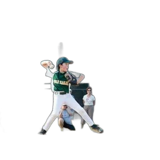 3d render, baseball, player, green transparent PNG cut-out