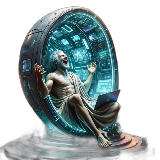 robot, creature, concept art, cyberpunk transparent PNG cut-out