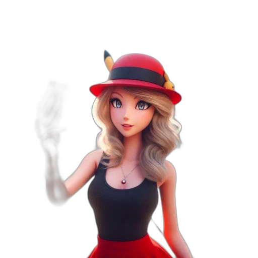 hat, dress, staff, 3d render transparent PNG cut-out