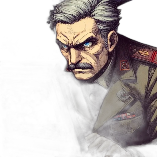 face, jacket, weapon, staff transparent PNG cut-out