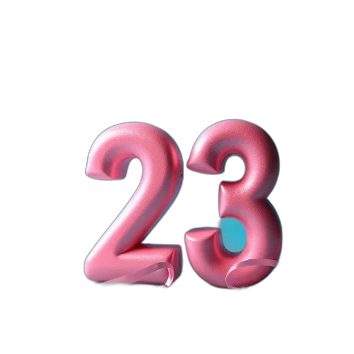 3d render, vaporwave, pastel, countdown transparent PNG cut-out