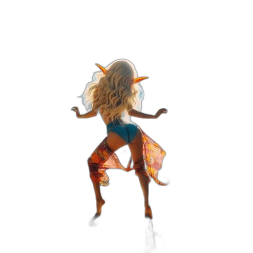 dress, creature, hair, concept art transparent PNG cut-out