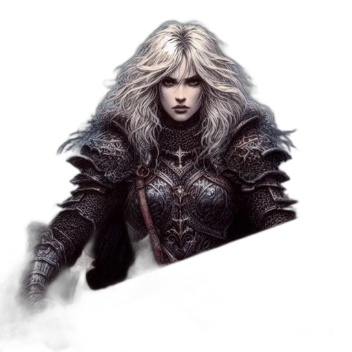 sword, dragon, face, hair transparent PNG cut-out