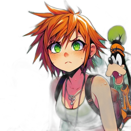 weapon, face, staff, anime transparent PNG cut-out