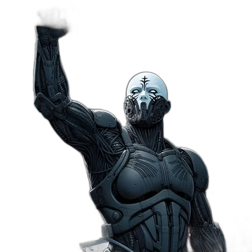robot, mask, comic book art, concept art transparent PNG cut-out