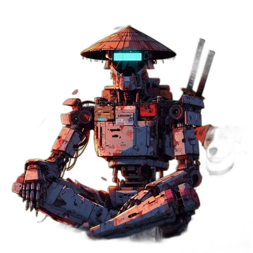 robot, weapon, staff, concept art transparent PNG cut-out