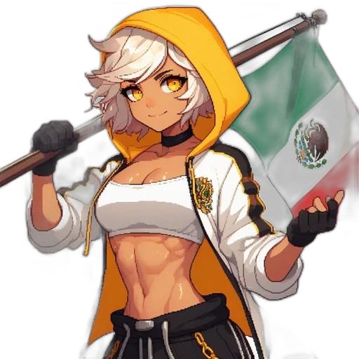 staff, jacket, weapon, pixel art transparent PNG cut-out