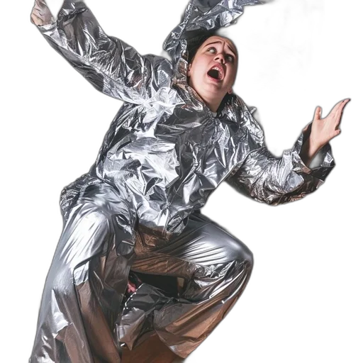 jacket, robot, creature, staff transparent PNG cut-out