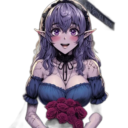 dress, crown, flower, staff transparent PNG cut-out