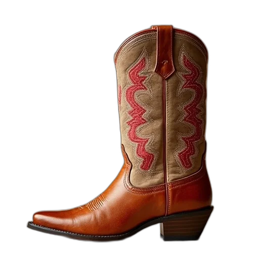 shoes, tan, leather, cowboy transparent PNG cut-out
