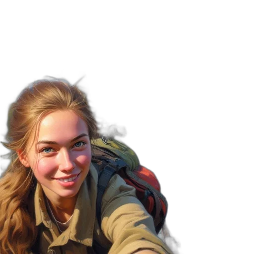 jacket, face, hair, weapon transparent PNG cut-out