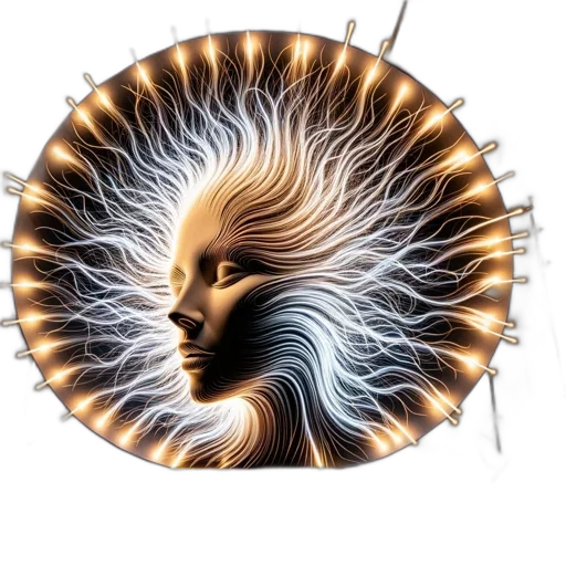 hair, crown, jewelry, staff transparent PNG cut-out
