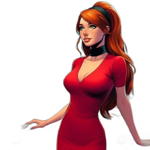 dress, concept art, comic book art, fantasy art transparent PNG cut-out
