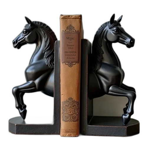 black, horse, bookends, book transparent PNG cut-out