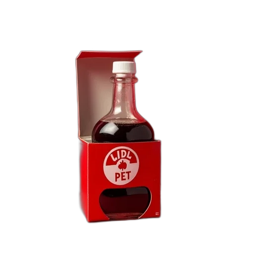bottle, food, 3d render, red transparent PNG cut-out