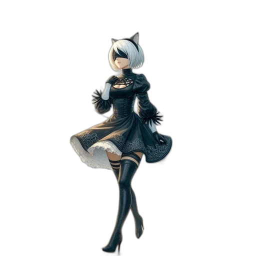 dress, robot, staff, creature transparent PNG cut-out