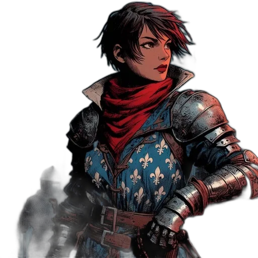 comic book art, concept art, fantasy art, determined transparent PNG cut-out
