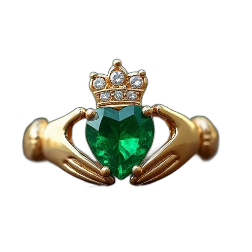 crown, jewelry, 3d render, green transparent PNG cut-out