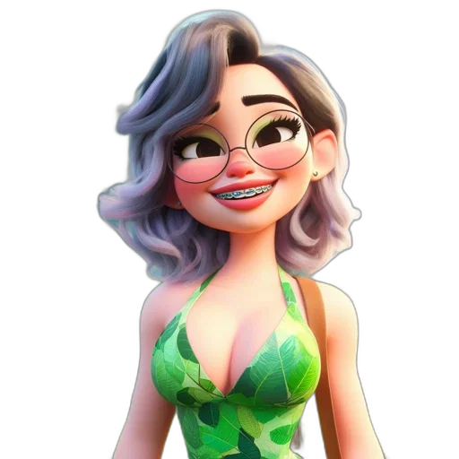 dress, cartoon, 3d render, concept art transparent PNG cut-out