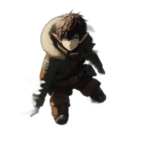 weapon, jacket, staff, creature transparent PNG cut-out